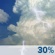 Friday: A chance of showers and thunderstorms between 11am and 5pm, then a slight chance of showers and thunderstorms. Partly sunny. High near 81, with temperatures falling to around 78 in the afternoon. Southwest wind 3 to 7 mph. Chance of precipitation is 30%. New rainfall amounts less than a tenth of an inch possible. Friday: Chance Showers And Thunderstorms